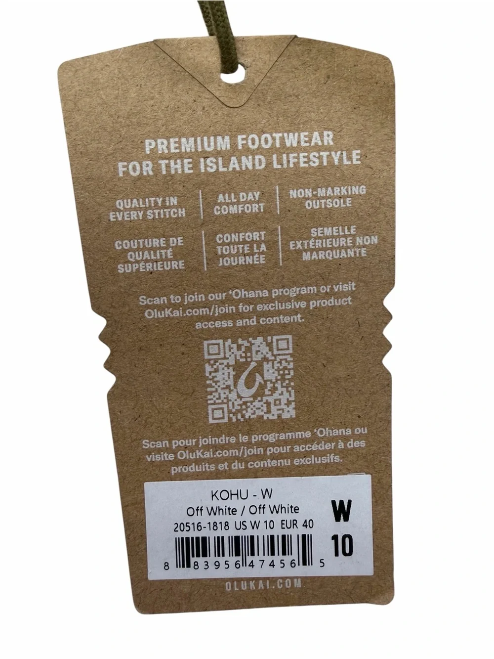Olukai Kohu Canvas Sneakers in Off-White Color Women’s Size 10